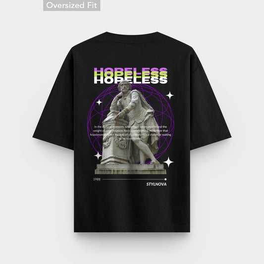 Conquer Challenges in Style with the Black Hopeless Graphic Oversized T-Shirt