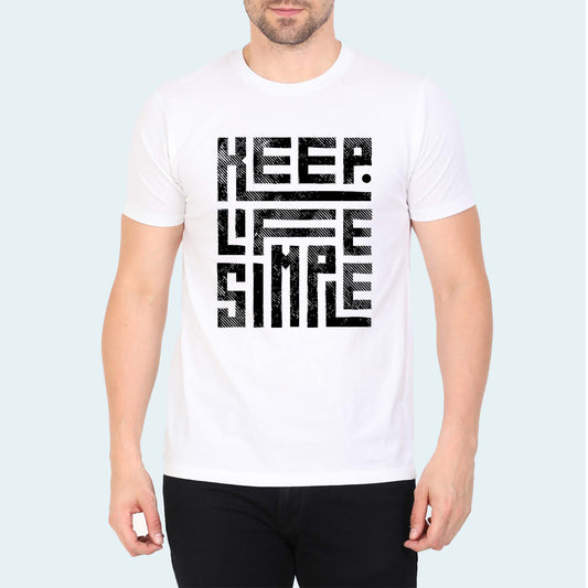 Keep Life Simple White Regular T-shirt
